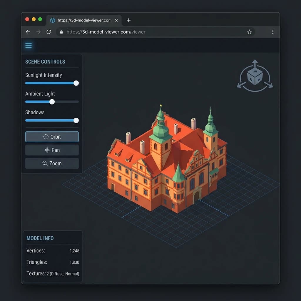 3D prohlížeč modelů budov (pro HrejBrno)