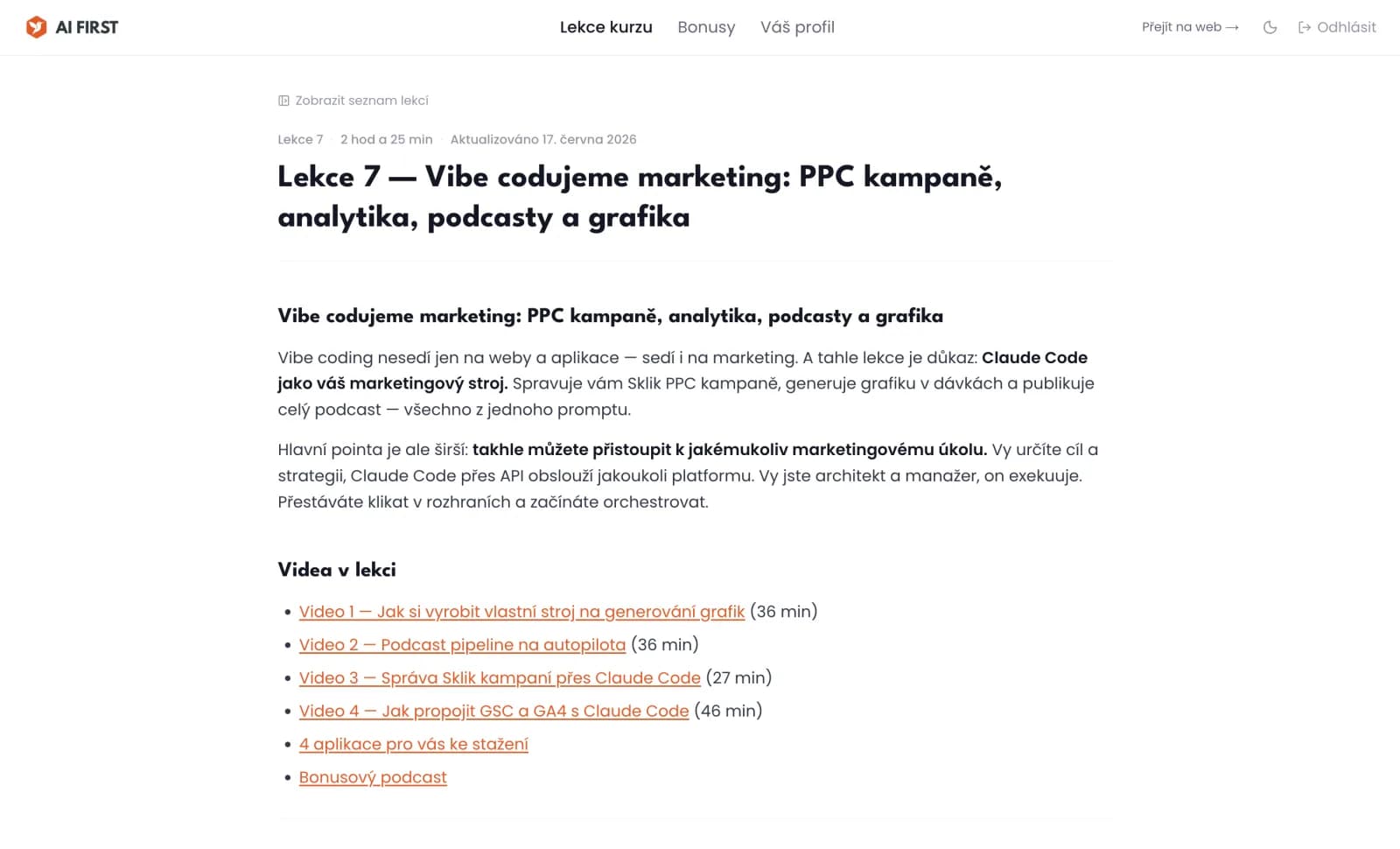 AI First studijní portál