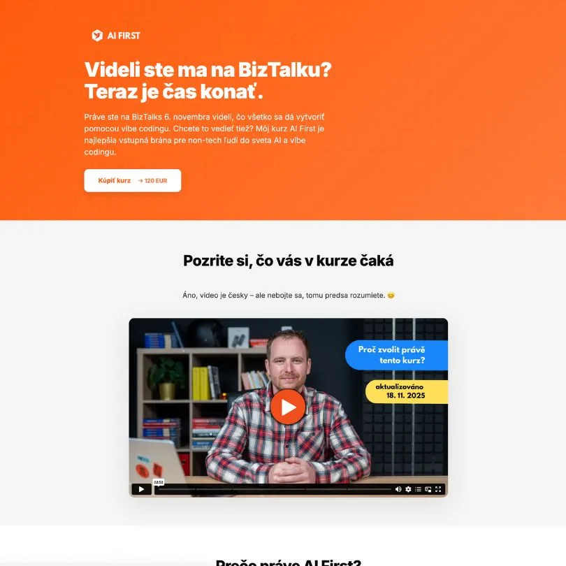 AIFirst.sk – landing za 15 minut