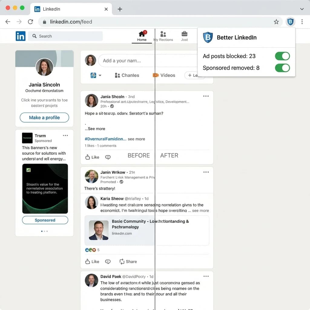 Better LinkedIn – čištění feedu od reklam