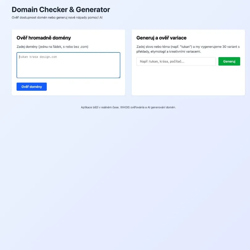 Doménovač – hledání volných domén