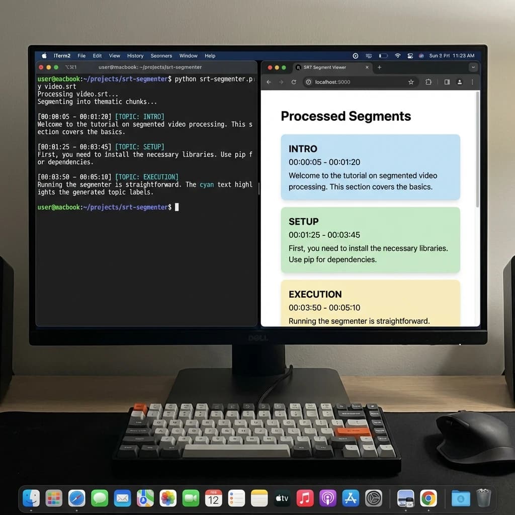 Dělení SRT titulků na celky pro embedding
